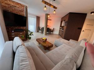 Χώρος καθιστικού στο Apartament z widokiem na morze