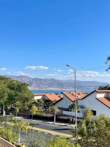 a view of a street with buildings and a street light at Suits יחידת נופש מתוקה באילת in Eilat