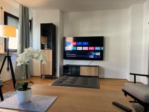 TV a/nebo společenská místnost v ubytování Hafenbad - großes Cityapartment