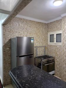 Il comprend une cuisine équipée d'un réfrigérateur en acier inoxydable et d'une cuisinière. dans l'établissement The best deserve the best, à Alexandrie