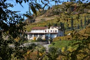 une maison sur le flanc d'une montagne dans l'établissement Hotel Ristorante Da Tullio, à Tarzo