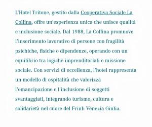 a page of a document with the names of different languages at Hotel Tritone in Trieste