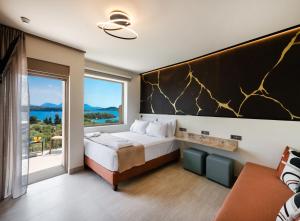 Postel nebo postele na pokoji v ubytování Mandragoras Eco Friendly Resort