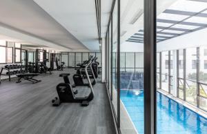 Fitness centrum a/nebo fitness zařízení v ubytování Résidence Evolo chambre d'hôtes