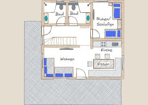 Půdorys ubytování Ferienhütten Lechtal Chalets
