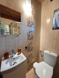 Koupelna v ubytování Domek u Mariusza + 8 fotografií