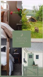 un collage di foto di una camera da letto e di una casa di Willow Cottage a Dromara