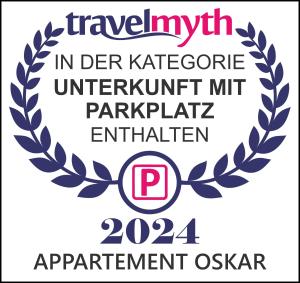 Certifikát, ocenenie alebo iný dokument vystavený v ubytovaní Appartement Oskar