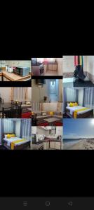 a collage of photos of a room with a bed at Little Haven Nyali mombasa in Mombasa