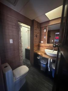 Koupelna v ubytování Cabaña La Rinconada Cayara