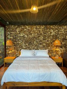 Postel nebo postele na pokoji v ubytování Luz de Luna Glamping