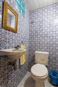 a bathroom with a toilet and a sink at Sitio Sao Jeronimo in Teresópolis