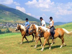 three people riding on horses in a field at Chalet in Ladis by Ski Slope & Sonnenbahn in Ladis