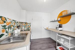 Η κουζίνα ή μικρή κουζίνα στο Wohnung in Welzheim, Balkon, Parkplatz, 6 Betten, Smart TV +11 φωτογραφίες