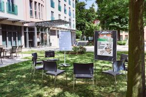 Vonkajšia záhrada v ubytovaní Europahaus Wien