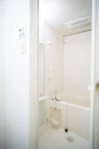 a white bathroom with a toilet and a sink at 新小岩デメテル303 in Tokyo +14 photos