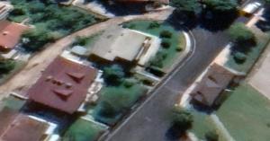 an aerial view of a house and a street at Apartmani Bare in Jajce