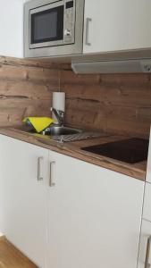 Dapur atau dapur kecil di Apartment mit Bergblick