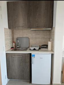 Kuchyň nebo kuchyňský kout v ubytování Louros rooms