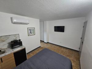 Un televizor și/sau centru de divertisment la Santurce Studios Centrally Located 4