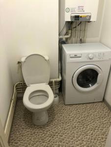 ダンケルクにあるLogement entier - appartementのバスルーム(トイレ、洗濯機付)