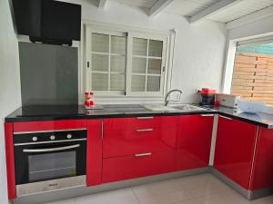 Kuchyň nebo kuchyňský kout v ubytování Gîte Rubis Passion