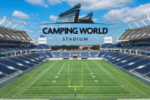 a view of an empty stadium with a football field at The Hideaway DT Orlando Tiny Home w Free Parking in Orlando