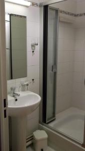 a bathroom with a sink and a toilet and a shower at Chambres d'hôtes Issy-Paris in Issy-les-Moulineaux