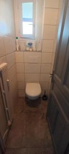 a small bathroom with a toilet and a window at Appartement lumineux de 43 m2 in Marnaz