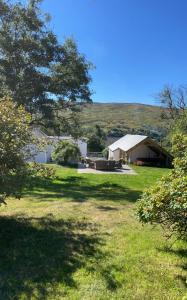 un cortile con tenda e prato di Willow Cottage a Dromara