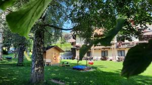 a park with a house and a playground at Urlaub am Bauernhof Gänser in Sankt Peter am Kammersberg