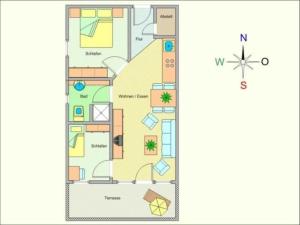 a floor plan of a condo at Störtebeker 14 in Kühlungsborn