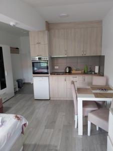 Kuchyň nebo kuchyňský kout v ubytování Apartman UNA