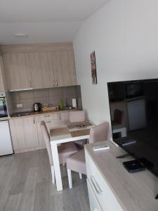 Kuchyň nebo kuchyňský kout v ubytování Apartman UNA