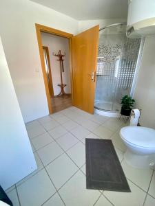Kúpeľňa v ubytovaní 3-Bedroom apartment in Rajhrad, with kitchen, 2 bathrooms, parking