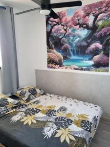 Postel nebo postele na pokoji v ubytování Appartement CHLOE vue mer et Canigou 1ere ligne