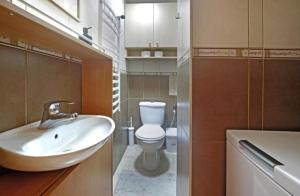 a bathroom with a sink and a toilet at Cozy apartment near Saint Sava Temple in Belgrade +12 photos