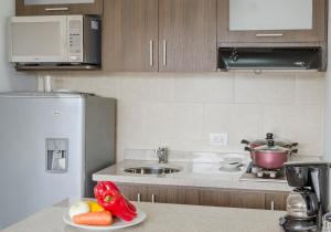 Kuchyň nebo kuchyňský kout v ubytování Hotel Apartamentos Regency La Feria