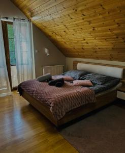 Leśne Wzgórze Korbielów客房内的一张或多张床位
