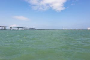 a bridge over a large body of water at Sunchase Beachfront #210 in South Padre Island