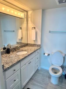 un baño con lavabo e inodoro en Luxe Penthouse Waterfront Loft, en Fort Myers