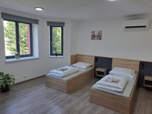 Posteľ alebo postele v izbe v ubytovaní Apartmány Lucie