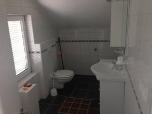 ein weißes Badezimmer mit Toilette und Waschbecken in der Unterkunft villa Ivana in Crikvenica