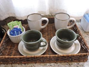 Kemudahan buat kopi dan teh di Chalé Bela Vista