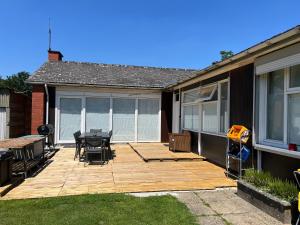 Bygningen som feriehuset ligger i