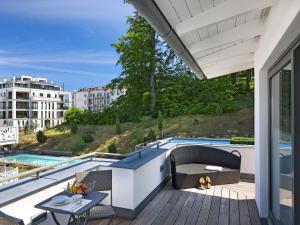 Balkón nebo terasa v ubytování Villa Paula in Sellin - Penthouse mit Kamin und Dachterrasse