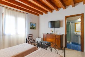 TV a/nebo společenská místnost v ubytování Hotel Aliai
