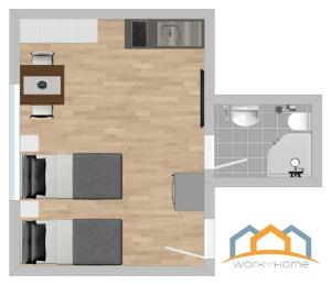 Κάτοψη του LAP102 - Smarte Monteurwohnung Übergangswohnung