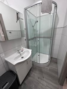 Koupelna v ubytování Apartament w sercu Szczecinka