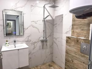 Koupelna v ubytování Modern 1BR Apartment with free Parking and free Gym Pass